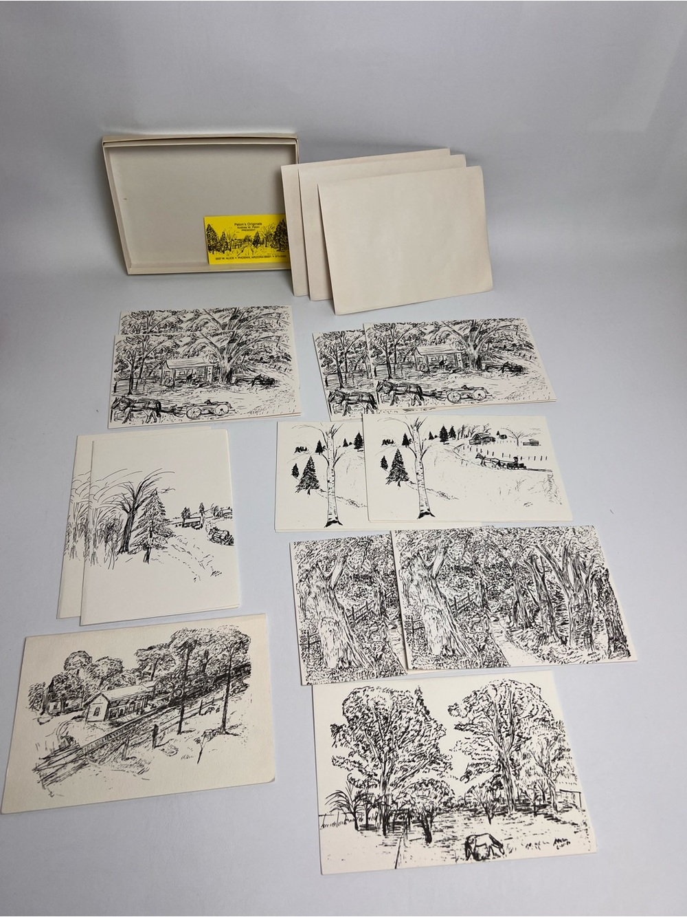 VTG Andrew M Paton’s Originals Pen Ink Landscape Drawings Greeting Cards